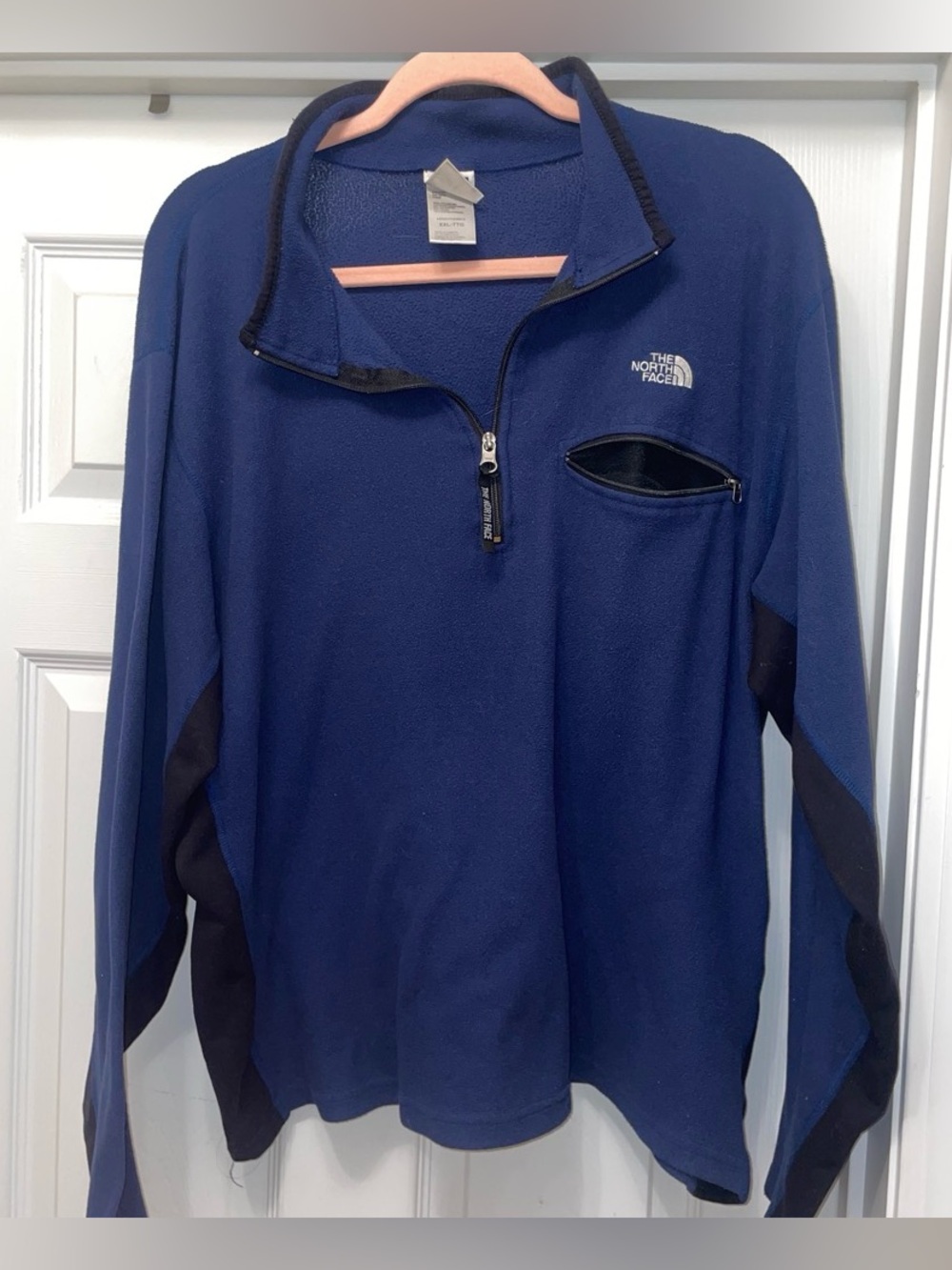 The North Face Men's Navy quarter Zip-Up fleece xxl winter layering preppy